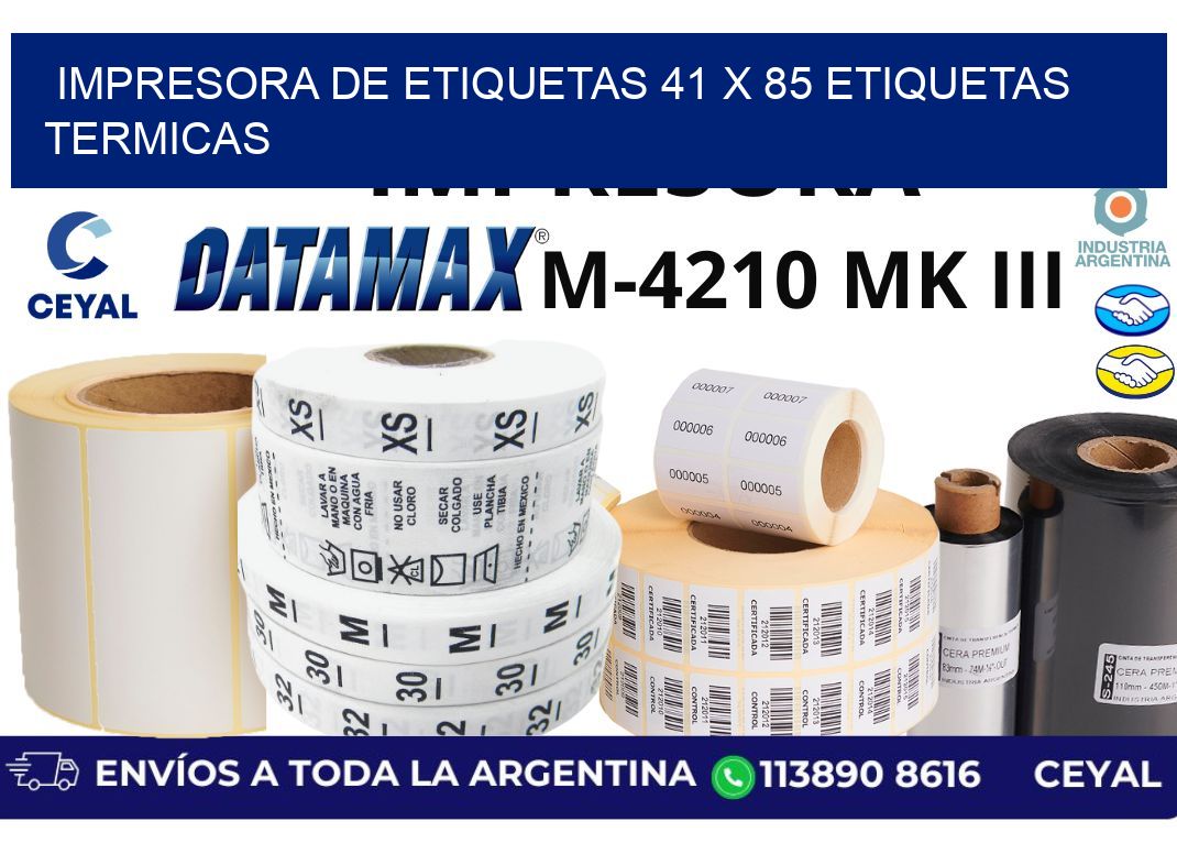 impresora de etiquetas 41 x 85 etiquetas termicas