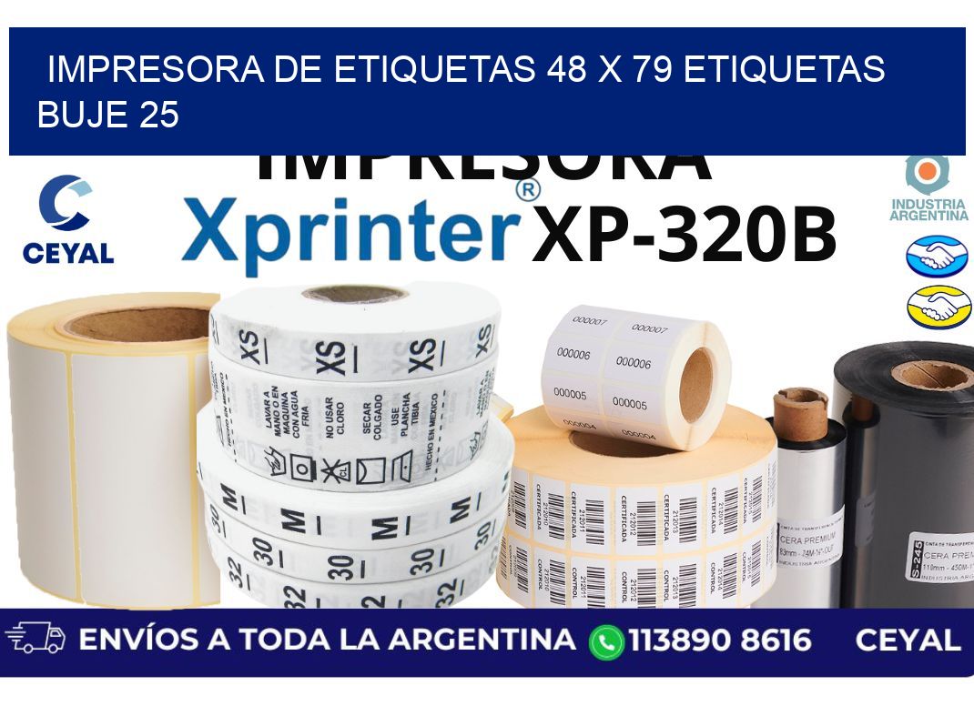 impresora de etiquetas 48 x 79 etiquetas  buje 25