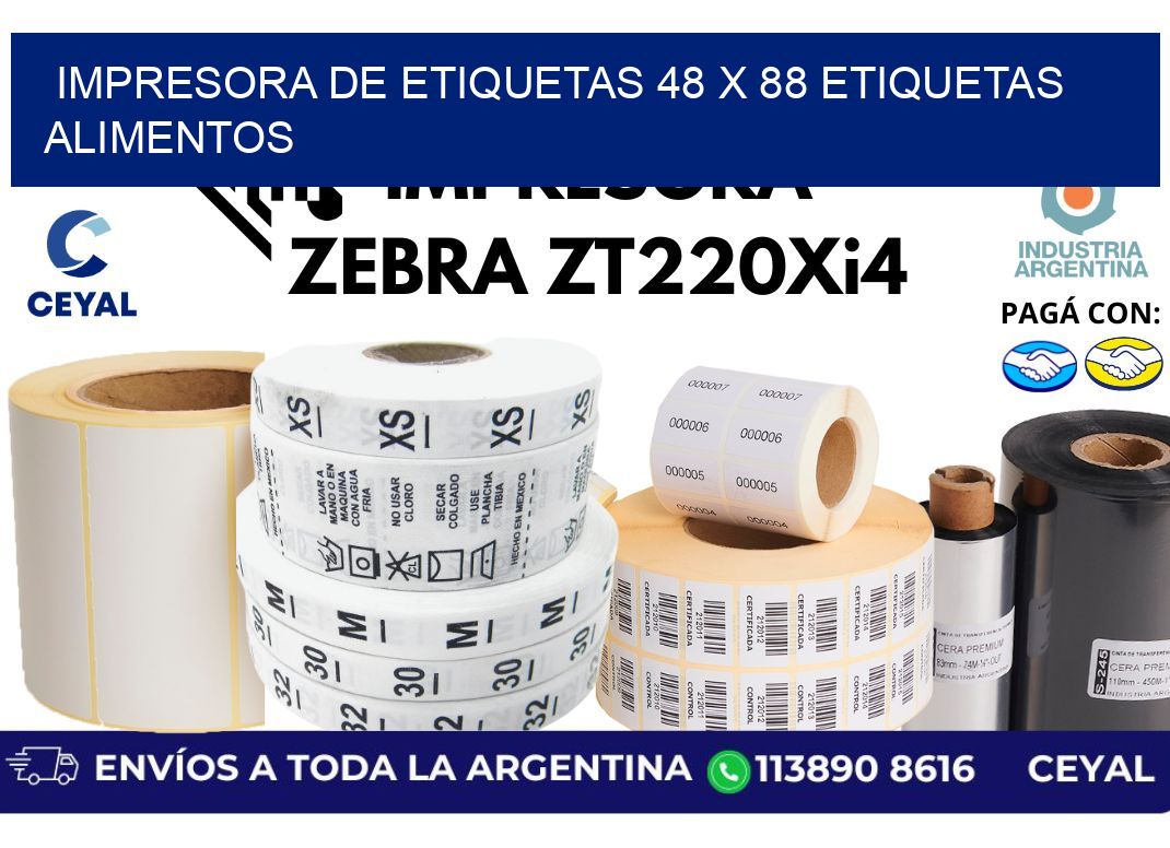 impresora de etiquetas 48 x 88 etiquetas alimentos