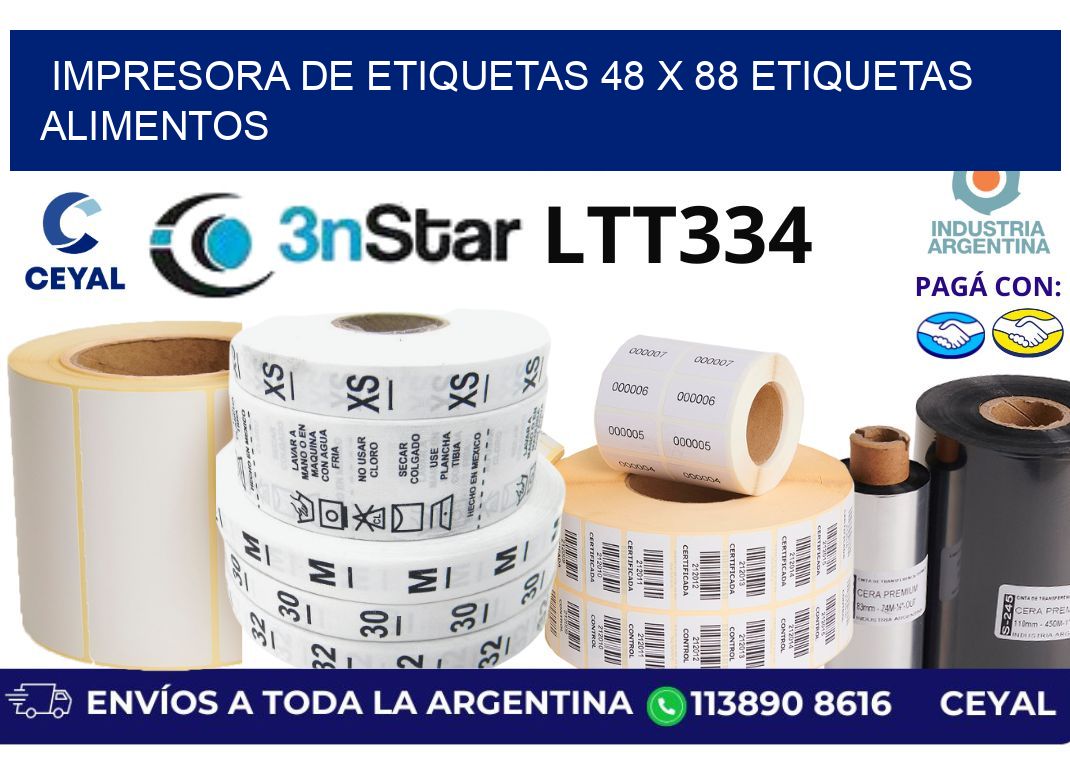 impresora de etiquetas 48 x 88 etiquetas alimentos