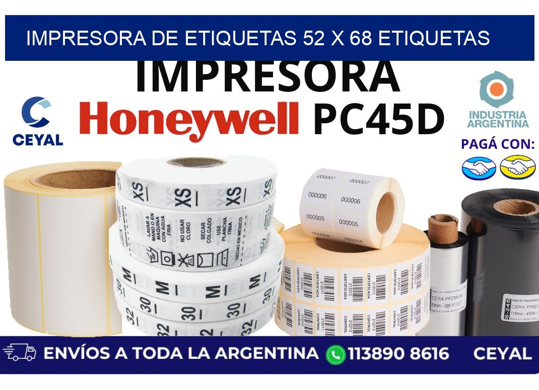 impresora de etiquetas 52 x 68 etiquetas
