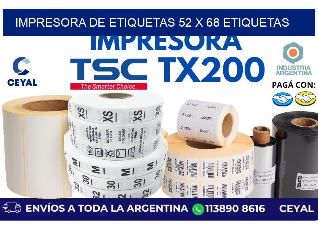impresora de etiquetas 52 x 68 etiquetas