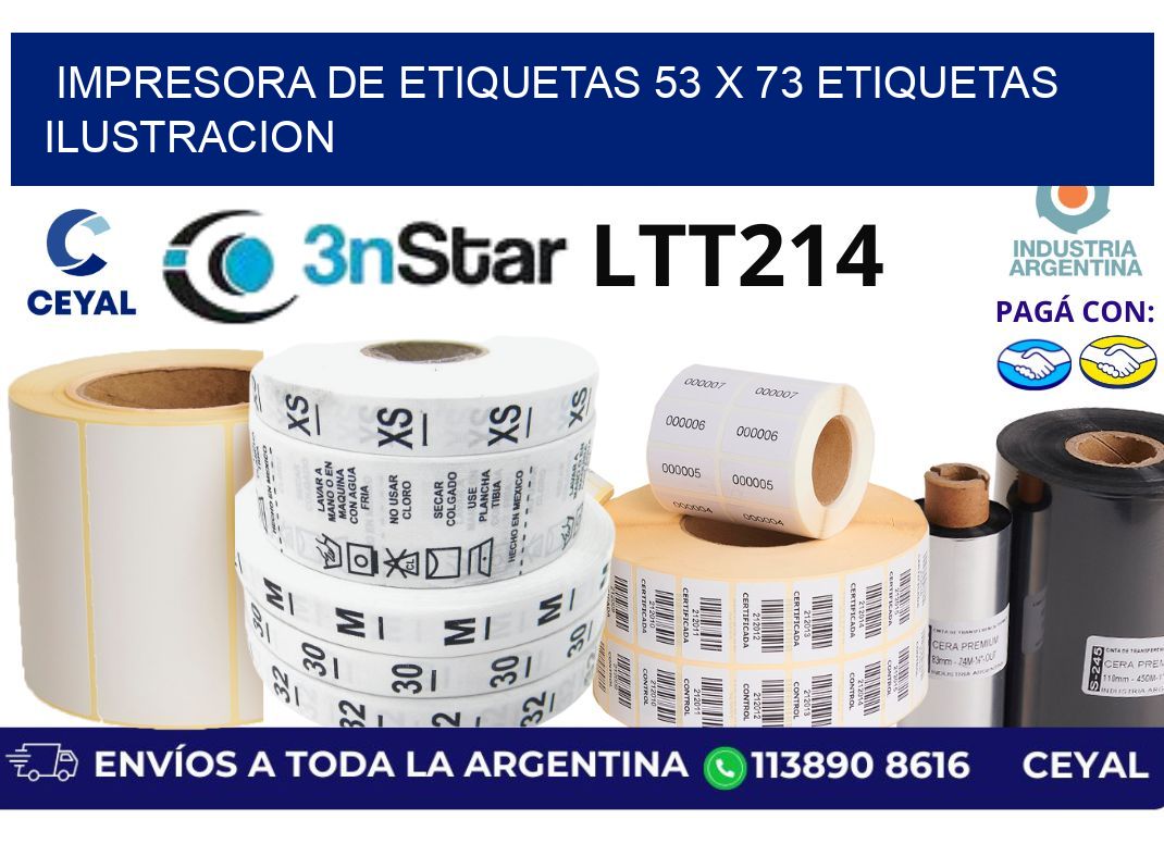 impresora de etiquetas 53 x 73 etiquetas ilustracion