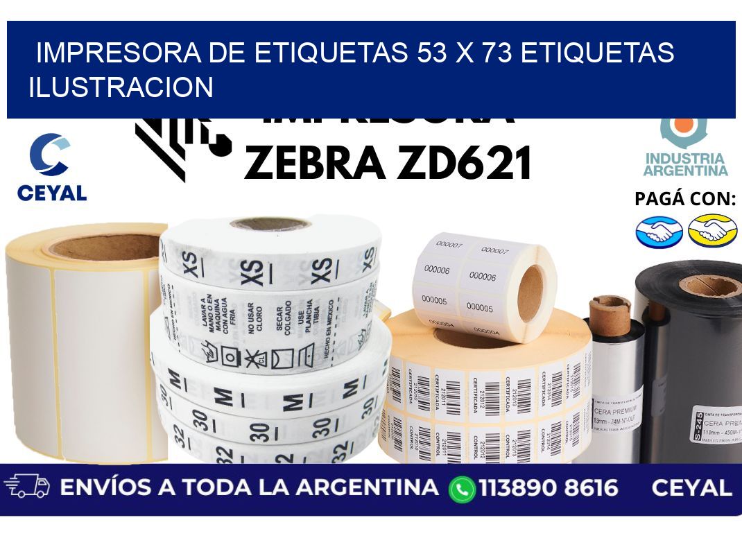 impresora de etiquetas 53 x 73 etiquetas ilustracion
