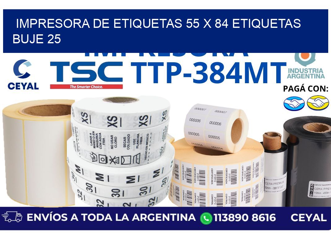 impresora de etiquetas 55 x 84 etiquetas  buje 25
