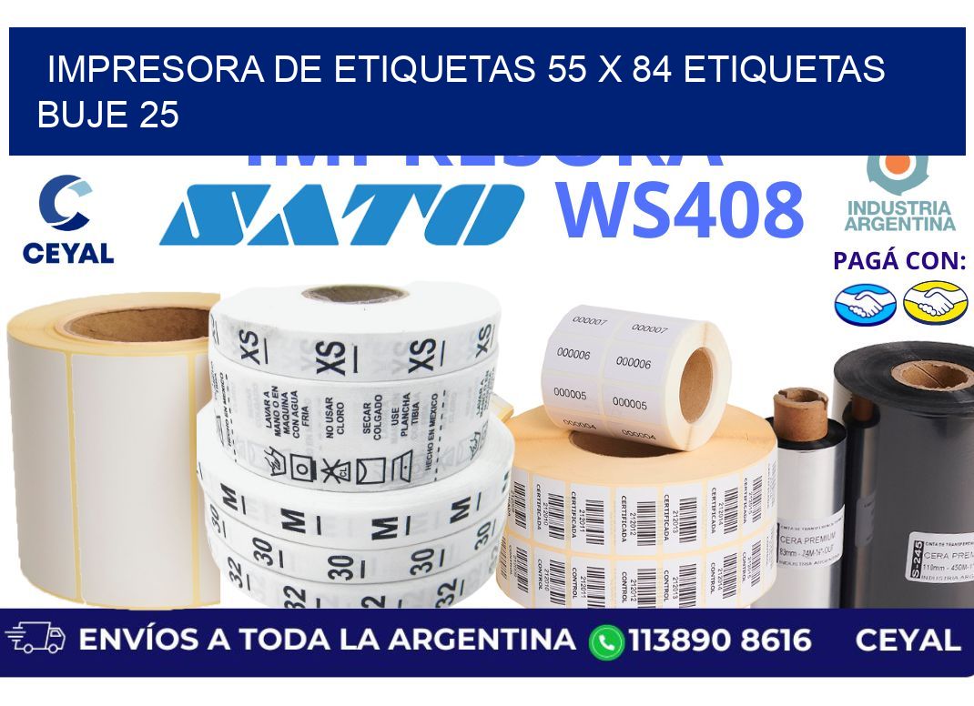 impresora de etiquetas 55 x 84 etiquetas  buje 25