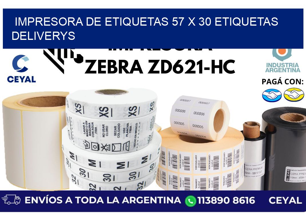 impresora de etiquetas 57 x 30 etiquetas deliverys