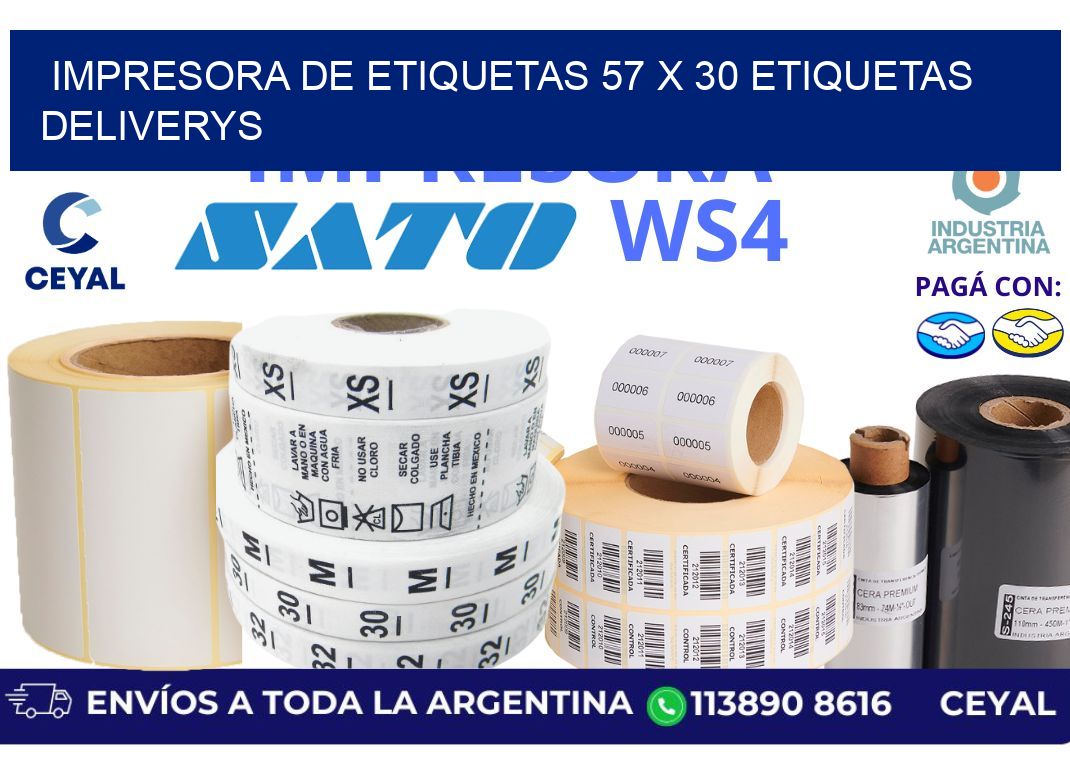 impresora de etiquetas 57 x 30 etiquetas deliverys