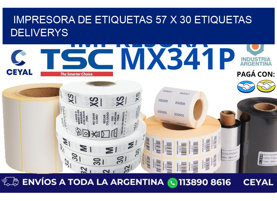 impresora de etiquetas 57 x 30 etiquetas deliverys