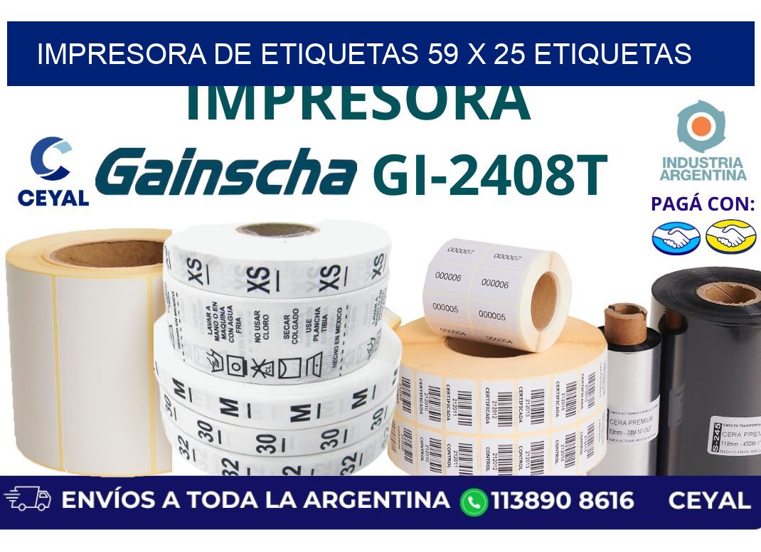 impresora de etiquetas 59 x 25 etiquetas