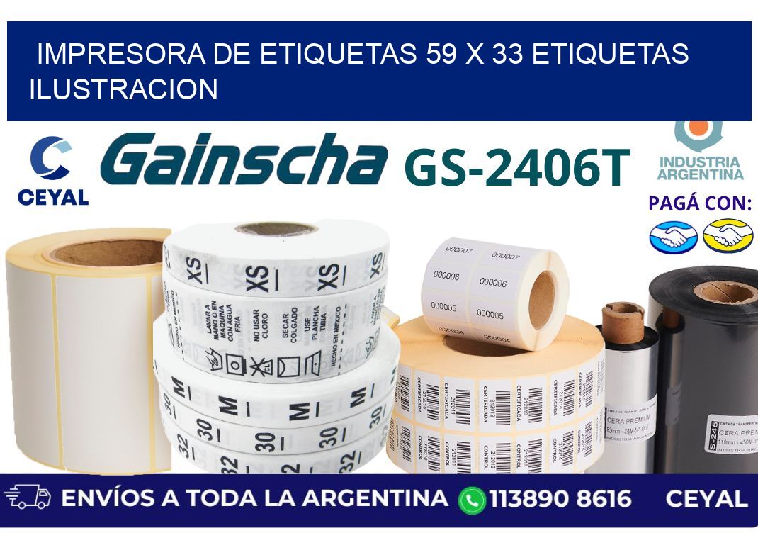 impresora de etiquetas 59 x 33 etiquetas ilustracion