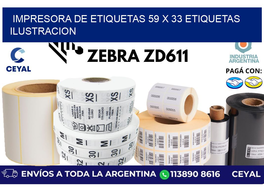 impresora de etiquetas 59 x 33 etiquetas ilustracion