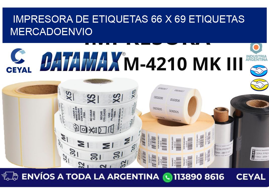 impresora de etiquetas 66 x 69 etiquetas mercadoenvio