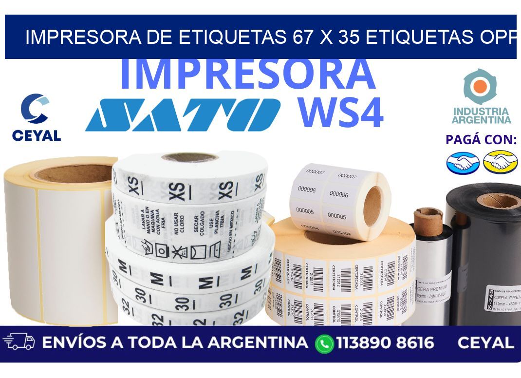 impresora de etiquetas 67 x 35 etiquetas opp