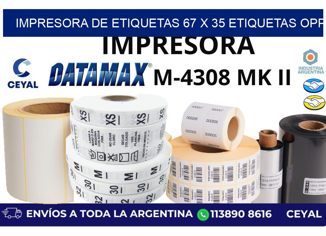 impresora de etiquetas 67 x 35 etiquetas opp