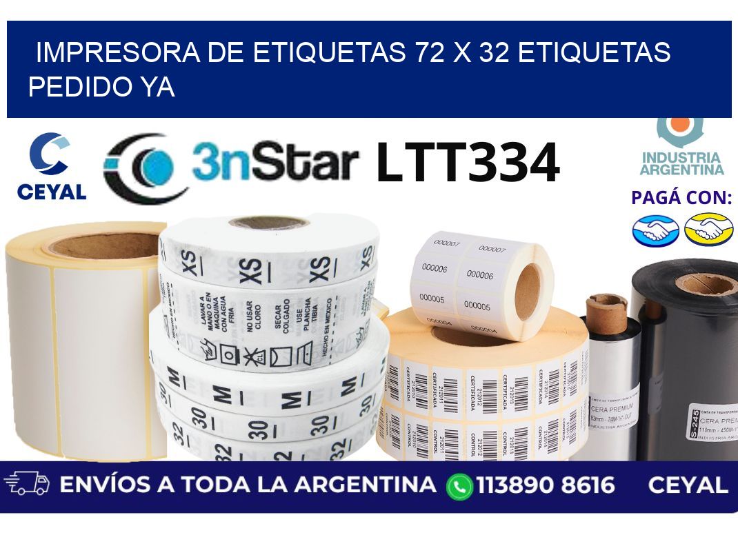 impresora de etiquetas 72 x 32 etiquetas pedido ya