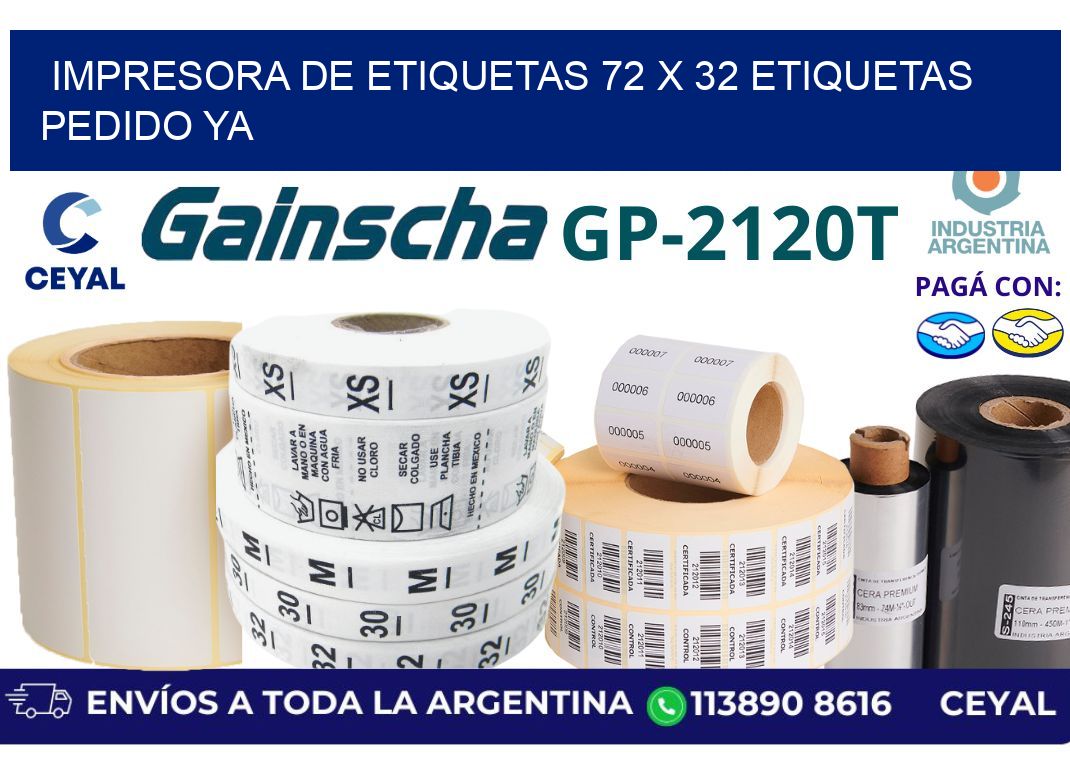 impresora de etiquetas 72 x 32 etiquetas pedido ya