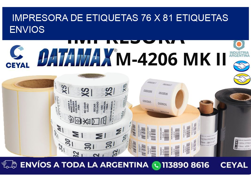 impresora de etiquetas 76 x 81 etiquetas envios