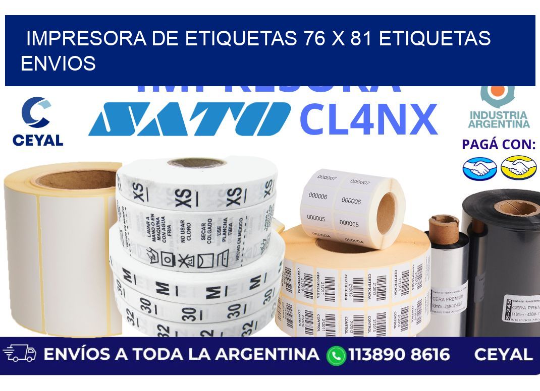 impresora de etiquetas 76 x 81 etiquetas envios