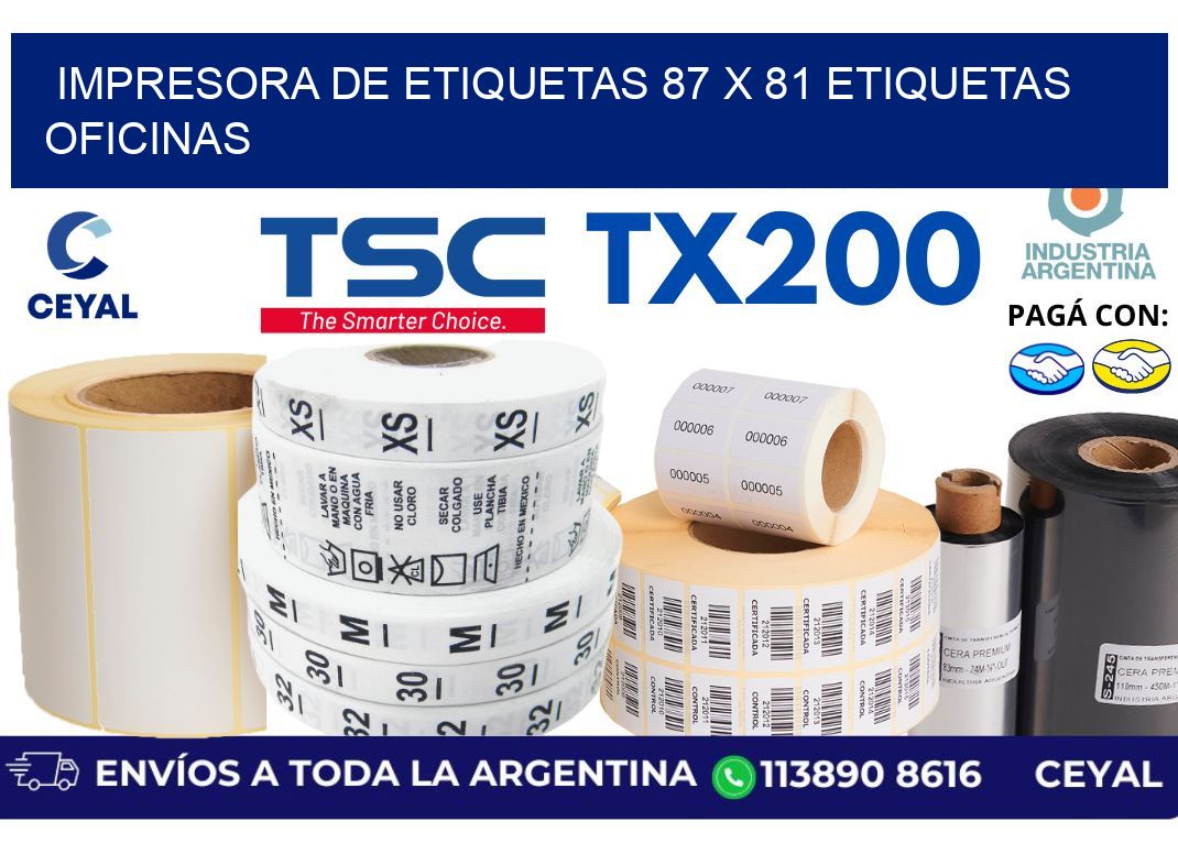 impresora de etiquetas 87 x 81 etiquetas oficinas