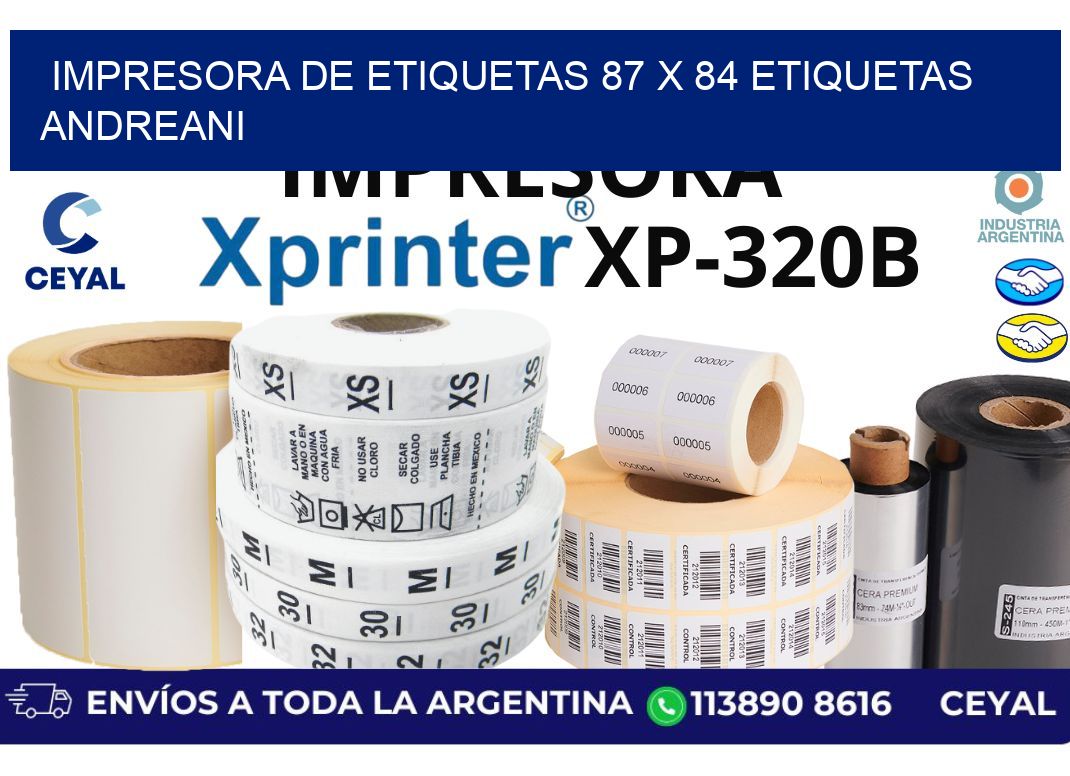 impresora de etiquetas 87 x 84 etiquetas andreani