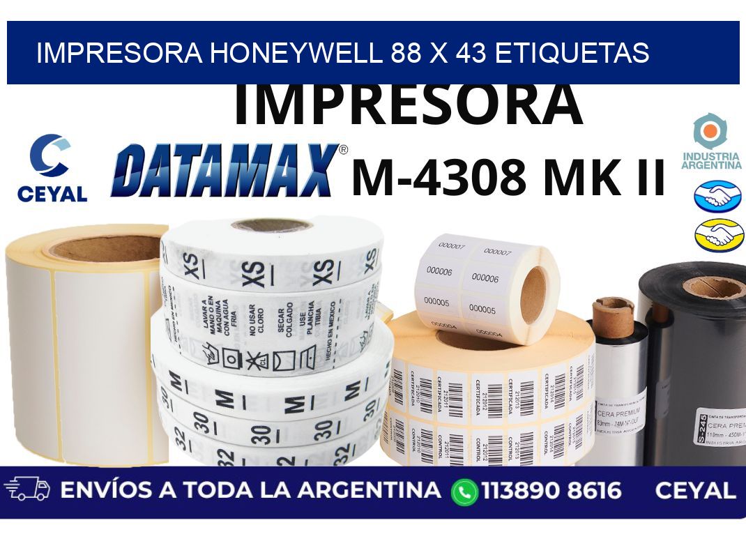 impresora honeywell 88 x 43 etiquetas