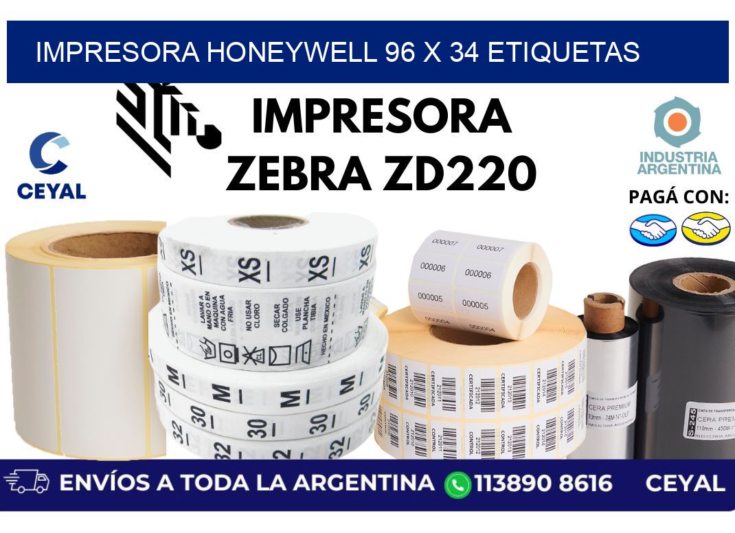 impresora honeywell 96 x 34 etiquetas
