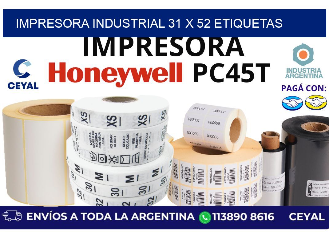 impresora industrial 31 x 52 etiquetas