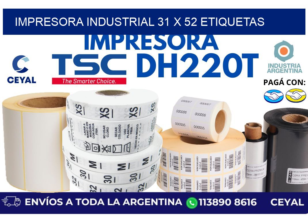 impresora industrial 31 x 52 etiquetas