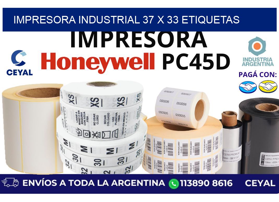 impresora industrial 37 x 33 etiquetas