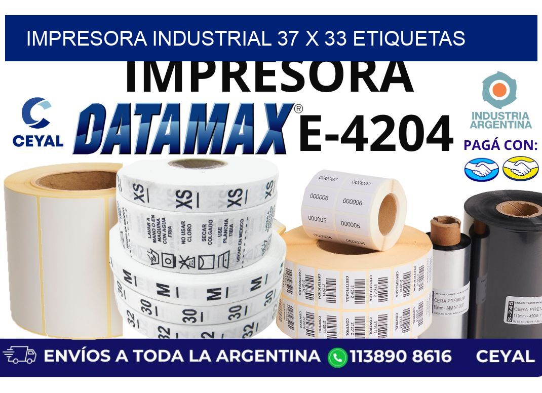 impresora industrial 37 x 33 etiquetas