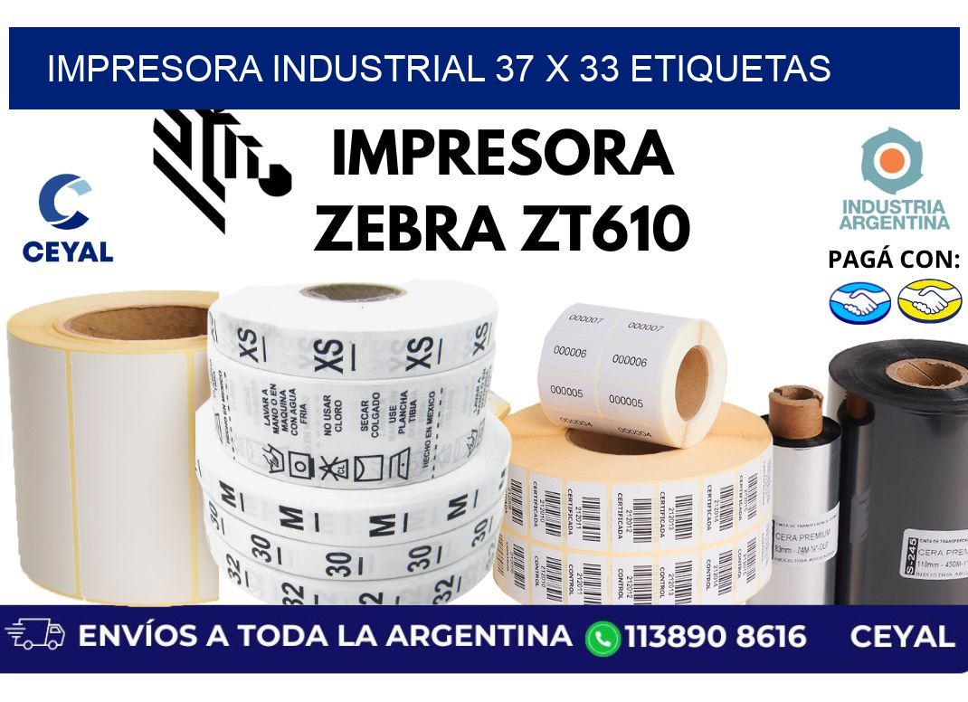 impresora industrial 37 x 33 etiquetas