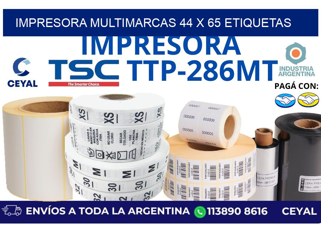 impresora multimarcas 44 x 65 etiquetas