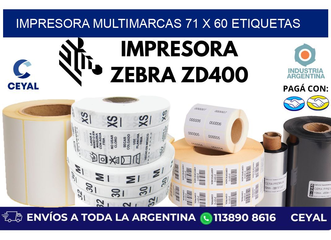 impresora multimarcas 71 x 60 etiquetas
