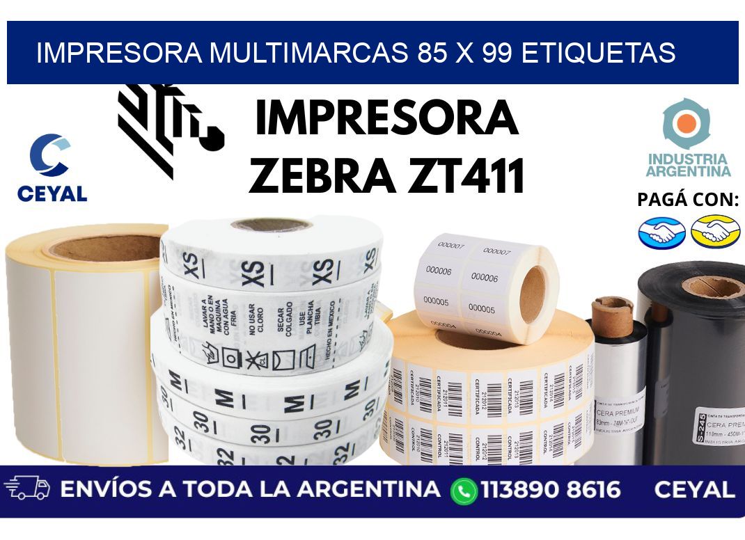 impresora multimarcas 85 x 99 etiquetas