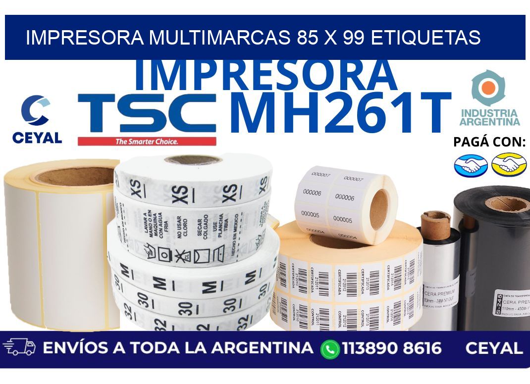 impresora multimarcas 85 x 99 etiquetas