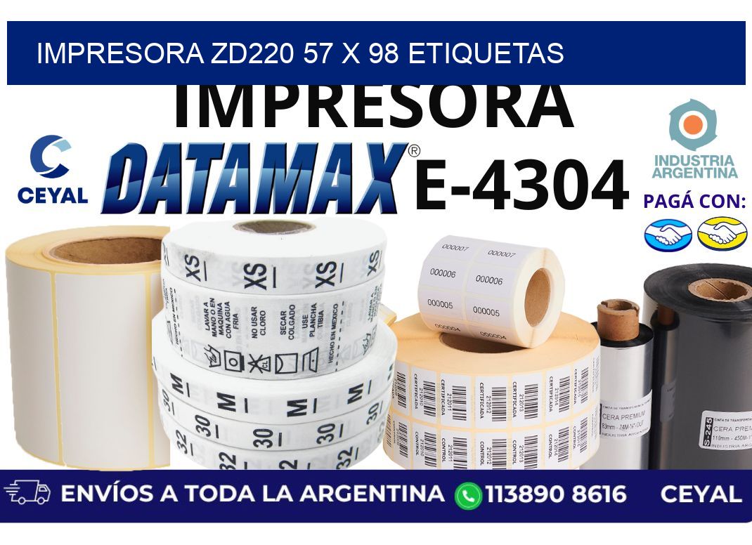 impresora zd220 57 x 98 etiquetas