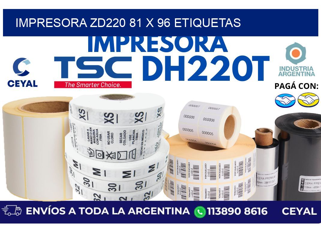 impresora zd220 81 x 96 etiquetas