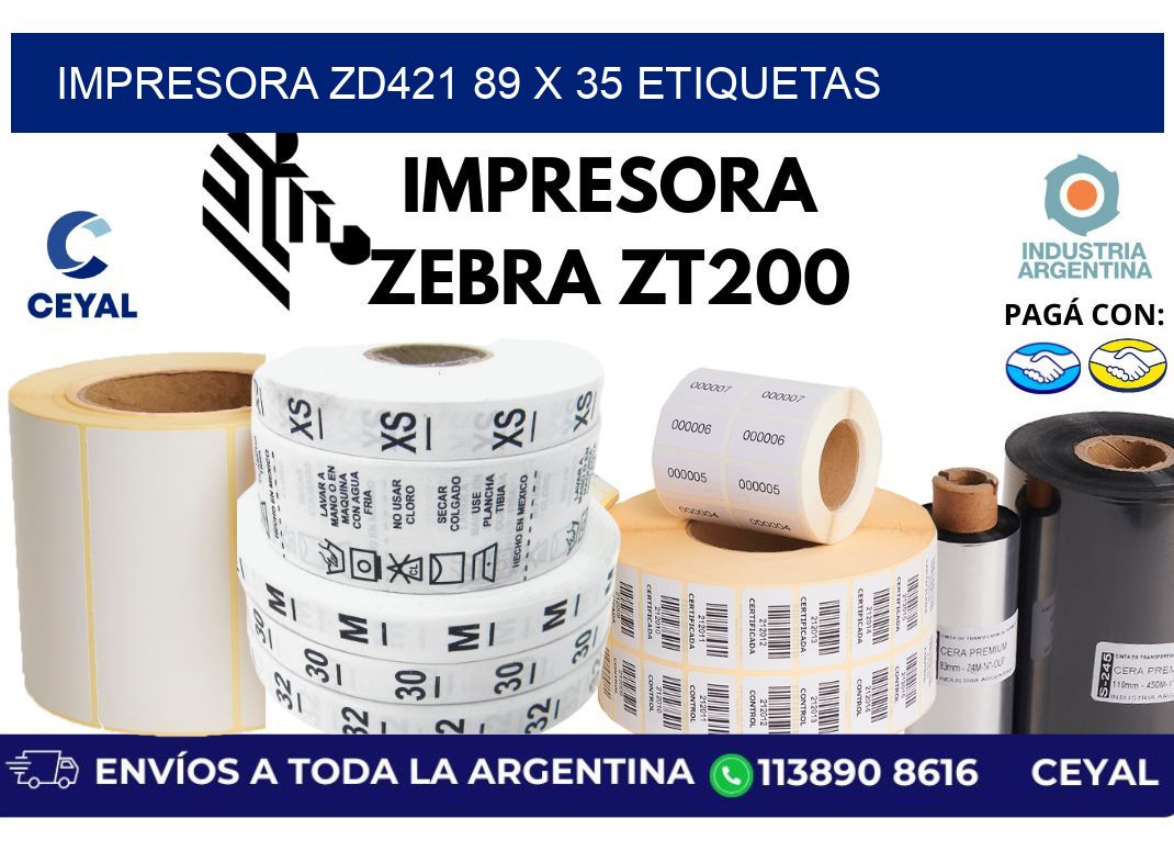 impresora zd421 89 x 35 etiquetas