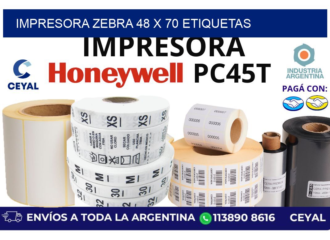 impresora zebra 48 x 70 etiquetas