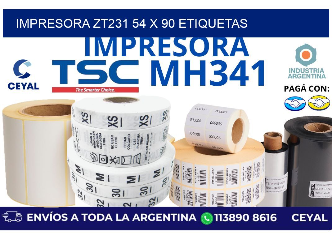 impresora zt231 54 x 90 etiquetas