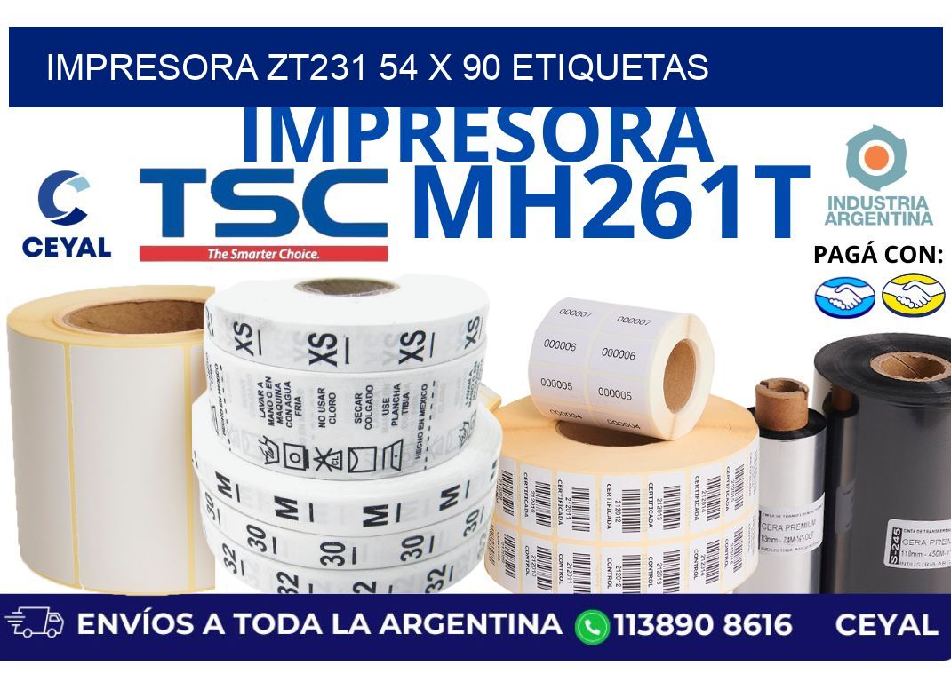 impresora zt231 54 x 90 etiquetas