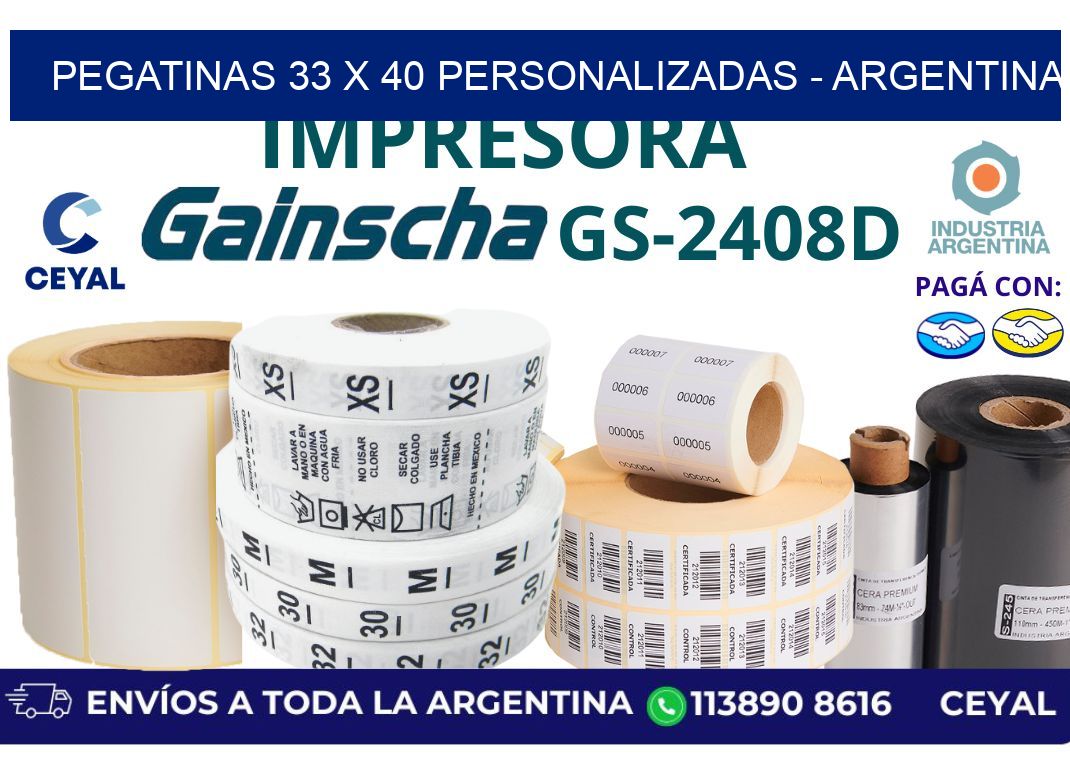 pegatinas 33 x 40 personalizadas - Argentina