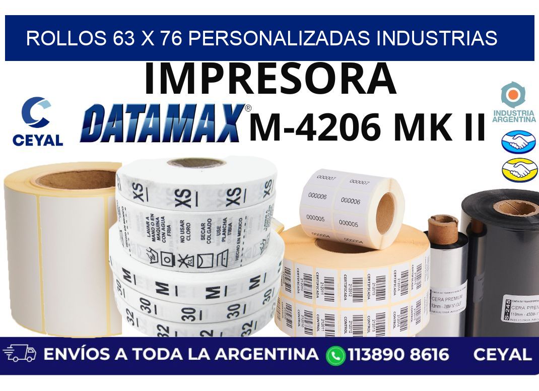 rollos 63 x 76 personalizadas industrias