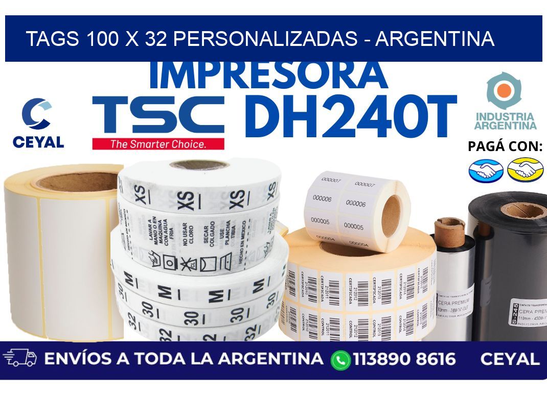 tags 100 x 32 personalizadas - Argentina