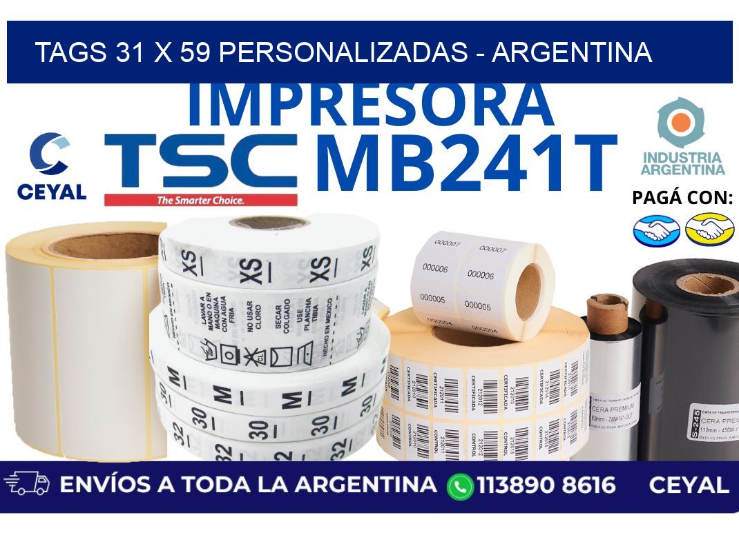 tags 31 x 59 personalizadas - Argentina