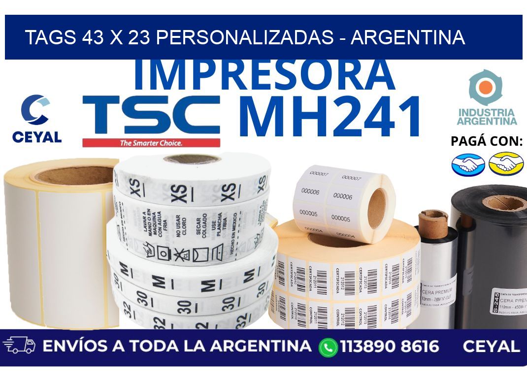tags 43 x 23 personalizadas - Argentina