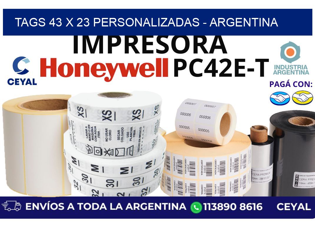 tags 43 x 23 personalizadas - Argentina