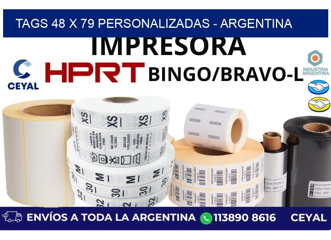 tags 48 x 79 personalizadas - Argentina