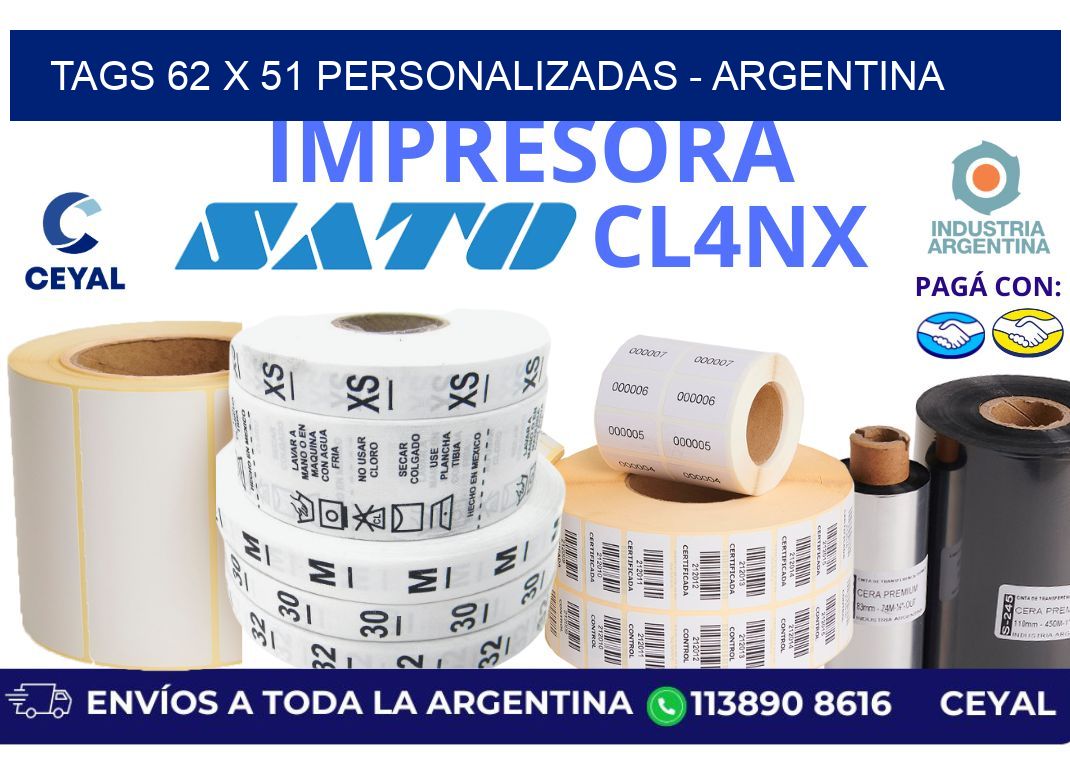 tags 62 x 51 personalizadas – Argentina